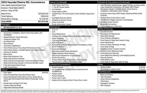 2025 Hyundai ELANTRA SEL Convenience