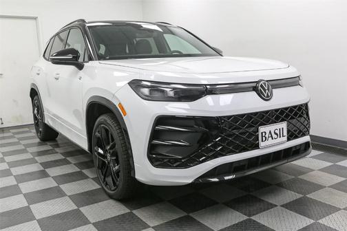 Opal White W/Deep Black Roof 2026 Volkswagen Tiguan 2.0T SE R-Line Black