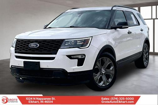 White Platinum Clearcoat Metallic 2018 Ford Explorer sport