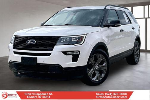 White Platinum Clearcoat Metallic 2018 Ford Explorer sport