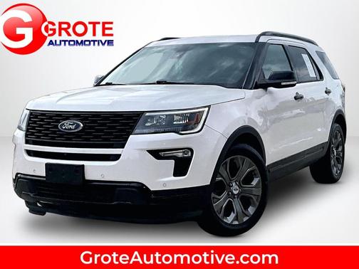 White Platinum Clearcoat Metallic 2018 Ford Explorer sport
