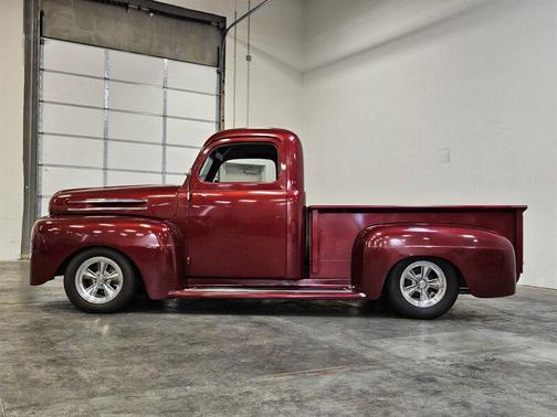 Red 1950 Ford F1 Pickup