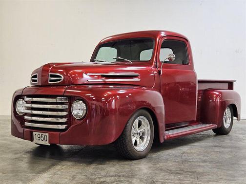 Red 1950 Ford F1 Pickup