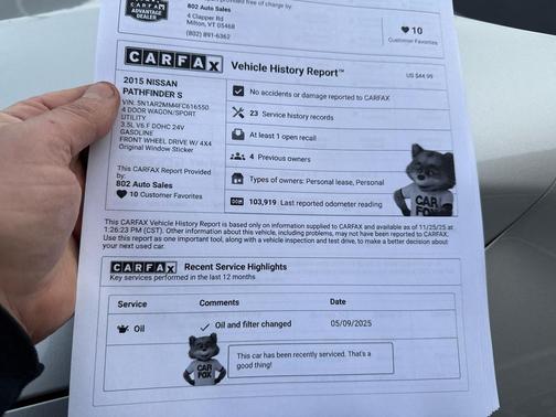 2015 Nissan Pathfinder SV