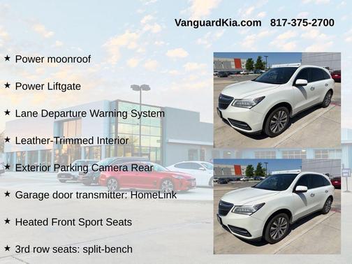 White Diamond Pearl 2016 Acura MDX 3.5L AcuraWatch Plus Package