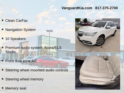 White Diamond Pearl 2016 Acura MDX 3.5L AcuraWatch Plus Package