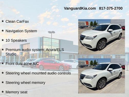 White Diamond Pearl 2016 Acura MDX 3.5L AcuraWatch Plus Package