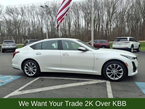 Crystal White Tri-Coat 2024 Cadillac CT5 Premium Luxury AWD