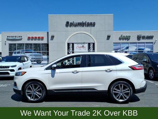 White Platinum Clearcoat Metallic 2019 Ford Edge Titanium