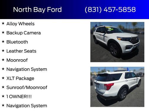 Star White Metallic Tri-Coat 2022 Ford Explorer XLT