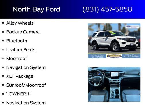 Star White Metallic Tri-Coat 2022 Ford Explorer XLT