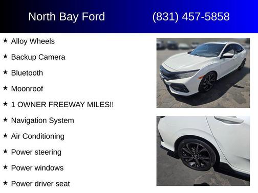 White Orchid Pearl 2019 Honda Civic Sport Touring