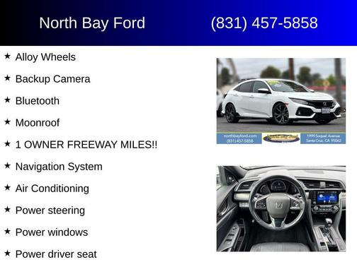 White Orchid Pearl 2019 Honda Civic Sport Touring