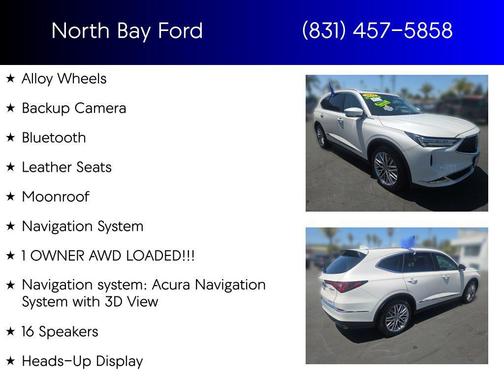 Platinum White Pearl 2023 Acura MDX Advance Package