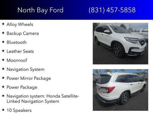 Platinum White Pearl 2022 Honda Pilot AWD Elite