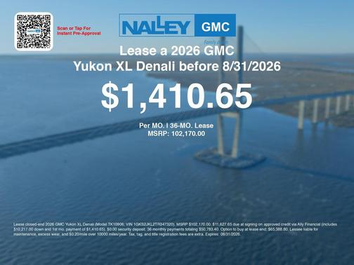 Glacier White Tricoat 2026 GMC Yukon XL Denali