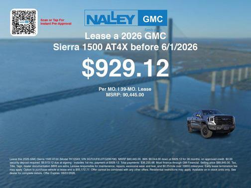 Sterling Metallic 2026 GMC Sierra 1500 AT4X