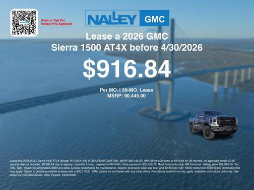 Sterling Metallic 2026 GMC Sierra 1500 AT4X