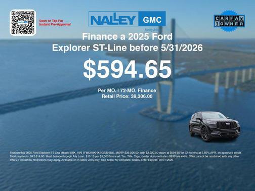 Black Metallic 2025 Ford Explorer ST-Line
