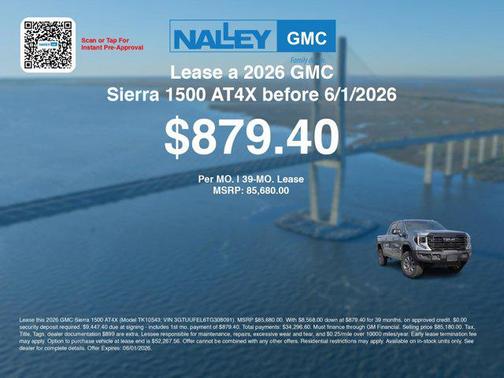 Sterling Metallic 2026 GMC Sierra 1500 AT4X