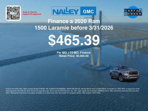 Billet Silver Metallic Clearcoat 2020 RAM 1500 Laramie