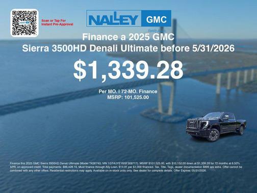 Onyx Black 2025 GMC Sierra 3500 Denali