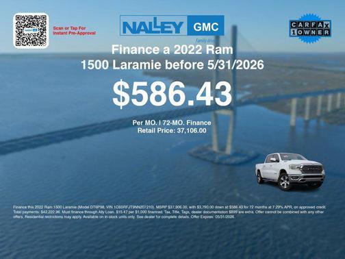 Bright White Clearcoat 2022 RAM 1500 Laramie