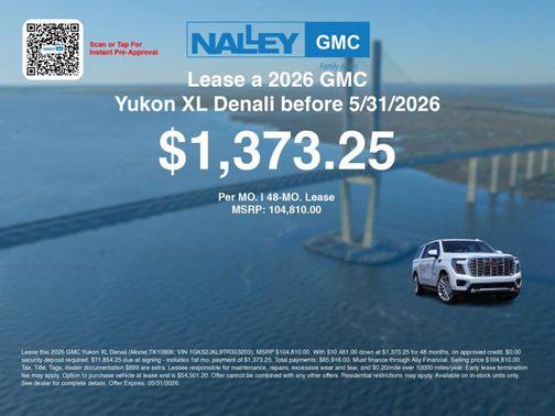 Glacier White Tricoat 2026 GMC Yukon XL Denali