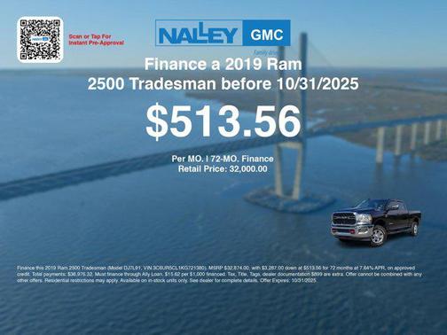 2019 RAM 2500 Tradesman Crew Cab 4x4 6'4' Box