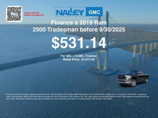 2019 RAM 2500 Tradesman Crew Cab 4x4 6'4' Box