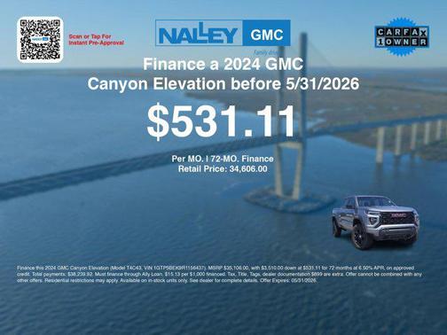Sterling Metallic 2024 GMC Canyon Elevation