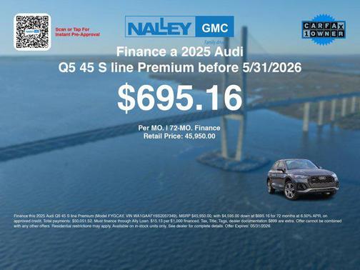 Tambora Gray Metallic 2025 Audi Q5 45 S line Premium
