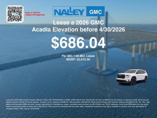 Summit White 2026 GMC Acadia FWD Elevation