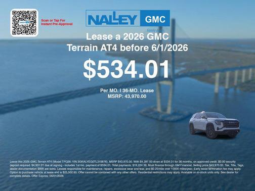 Summit White 2026 GMC Terrain AWD AT4