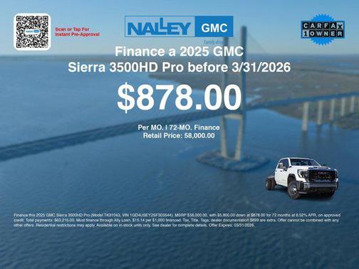 Summit White 2025 GMC Sierra 3500 Base