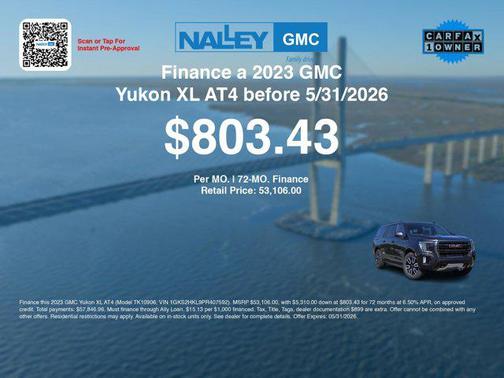 Titanium Rush Metallic 2023 GMC Yukon XL 4WD AT4