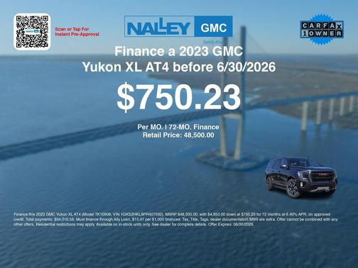 Titanium Rush Metallic 2023 GMC Yukon XL 4WD AT4