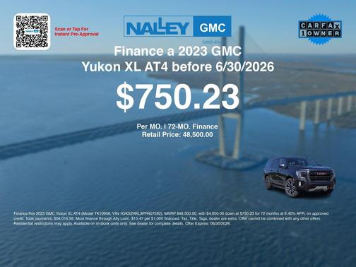 Titanium Rush Metallic 2023 GMC Yukon XL 4WD AT4