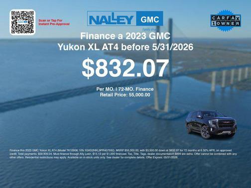 Titanium Rush Metallic 2023 GMC Yukon XL 4WD AT4