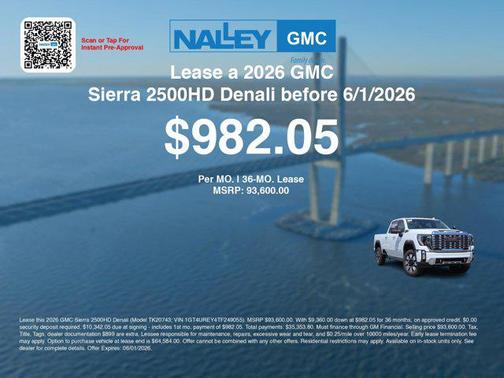Glacier White Tricoat 2026 GMC Sierra 2500 Denali