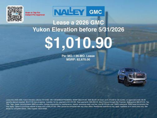 Sterling Metallic 2026 GMC Yukon 4WD Elevation