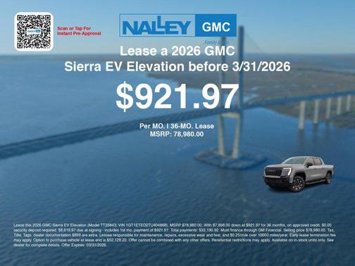 Thunderstorm Gray 2026 GMC Sierra EV Extended Range Elevation