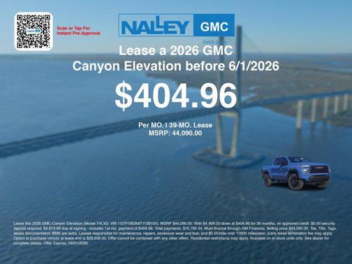 Rapids Metallic 2026 GMC Canyon Elevation