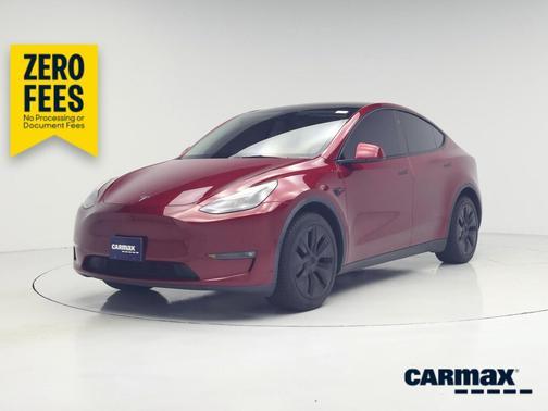 Red 2025 Tesla Model Y Long Range