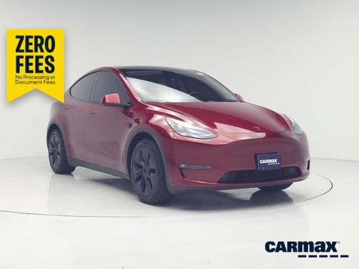 Red 2025 Tesla Model Y Long Range