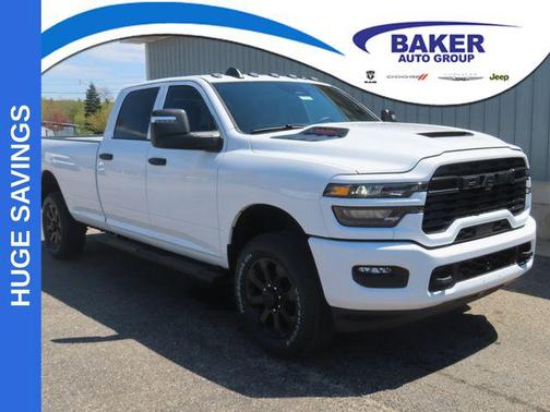 Bright White Clearcoat 2026 RAM 2500 Black Express Crew Cab 4x4 8' Box