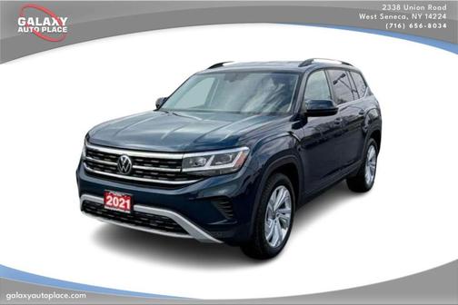 Tourmaline Blue Metallic 2021 Volkswagen Atlas 3.6 V6 SE w/ Technology