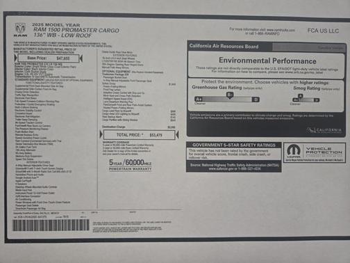2025 RAM ProMaster 1500 Low Roof