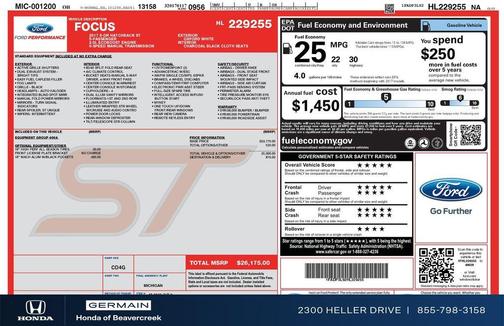 Oxford White 2017 Ford Focus ST Base