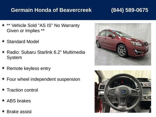 2016 Subaru Impreza 2.0i Sport Premium